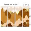 100 x 50 TOTAL - Mountains Wall Art Illustration Canvas Print orange gold 4 Panel Split Oriental Decor view 3