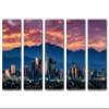 60 x 30 TOTAL - Los Angeles evening Skyline Wall Art Canvas Print 5 Panel Split Downtown LA, purple skies view 2