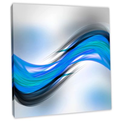24 x 16 - Abstract Art Blue Wave Canvas Print Wall Art. Abstract Wave Print, Abstract art print