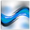 24 x 16 - Abstract Art Blue Wave Canvas Print Wall Art. Abstract Wave Print, Abstract art print view 2