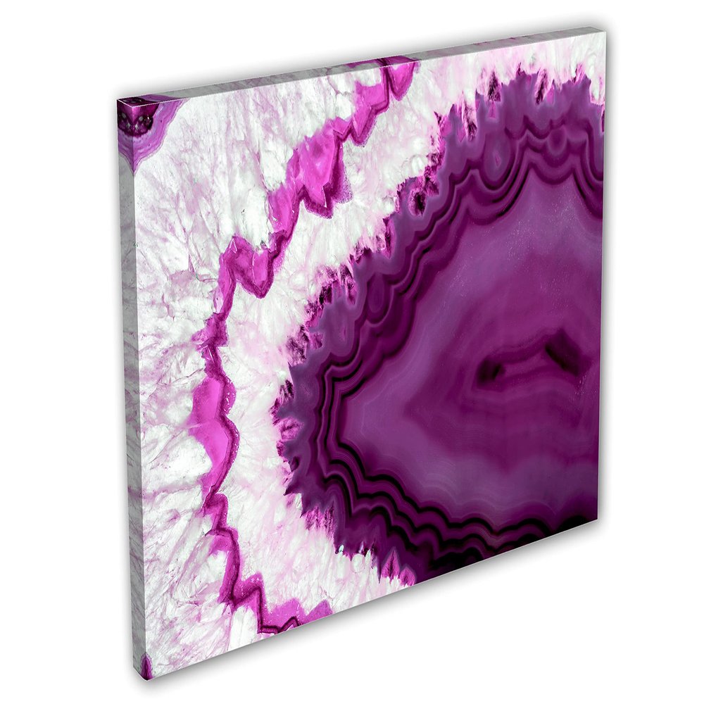 24 x 16 - Purple Geode Canvas Print Wall Art Brazilian geode, agate stone slice art