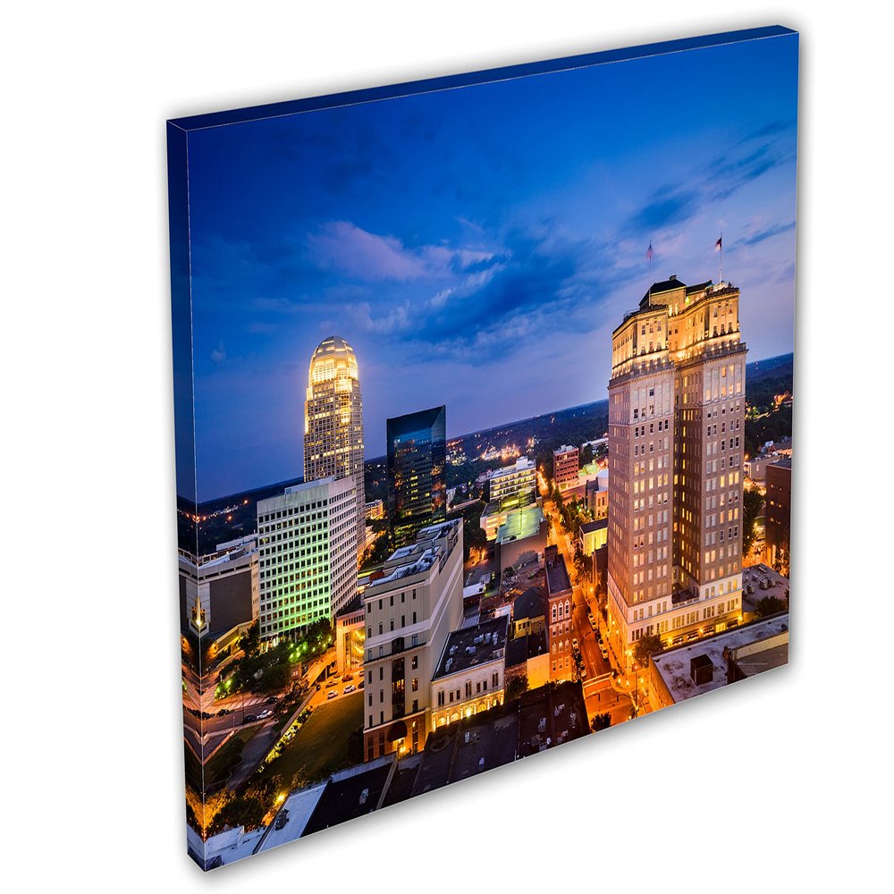 54 x 36 - Winston-Salem NC Skyline Canvas Print Wall Art, Home decor, interior design
