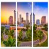 60 x 40 TOTAL - Tampa FL Skyline Canvas Print Wall Art 3 Panel Split, Triptych - Home wall decor interior design view 2