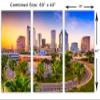 60 x 40 TOTAL - Tampa FL Skyline Canvas Print Wall Art 3 Panel Split, Triptych - Home wall decor interior design view 3