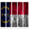 90 x 60 TOTAL - North Carolina State Flag Canvas Print Wall Art stone effect 5 Panel Split, Flag Home decor view 2