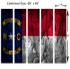 90 x 60 TOTAL - North Carolina State Flag Canvas Print Wall Art stone effect 5 Panel Split, Flag Home decor view 3