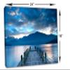 24 x 16 - Cloudy lake, docks Canvas Print Wall Art in blue Scenic Landscape Mountains view 3