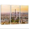 72 x 36 TOTAL - Paris, France Eiffel Tower Split Canvas Print. 3 panel, Triptych Wall Art room decor interior design view 1