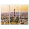 72 x 36 TOTAL - Paris, France Eiffel Tower Split Canvas Print. 3 panel, Triptych Wall Art room decor interior design view 2