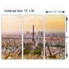 72 x 36 TOTAL - Paris, France Eiffel Tower Split Canvas Print. 3 panel, Triptych Wall Art room decor interior design view 3