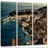 90 x 60 TOTAL - Monte Carlo, Monaco Canvas Print Wall Art at night 3 Panel Split Moaco on the Cote d'Azur view 1