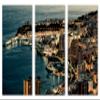 90 x 60 TOTAL - Monte Carlo, Monaco Canvas Print Wall Art at night 3 Panel Split Moaco on the Cote d'Azur view 2