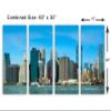 60 x 30 TOTAL - Manhattan, New York Skyline Canvas Print - 4 Panel Split Wall Art view 3