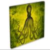24 x 16 - Lord Bodner Octopus Canvas Print Wall Art. yellowgreen Kraken Room wall decor view 1