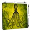 24 x 16 - Lord Bodner Octopus Canvas Print Wall Art. yellowgreen Kraken Room wall decor view 3