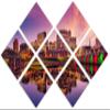 102 x 68 TOTAL - Harrisburg PA Canvas Print Wall Art purple pink sky 7 Panel Butterfly Split Harrisburg, Pennsylvania view 1
