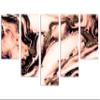 80 x 42 TOTAL - Acrylic Wall Art Canvas Print rose gold 5 Panel Waterfall Split Abstract marble style paint wall art view 1