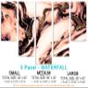 80 x 42 TOTAL - Acrylic Wall Art Canvas Print rose gold 5 Panel Waterfall Split Abstract marble style paint wall art view 2