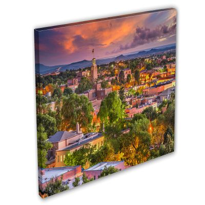 48 x 32 - Santa Fe, NM Canvas print Wall Art with orange skies Santa Fe, New Mexico