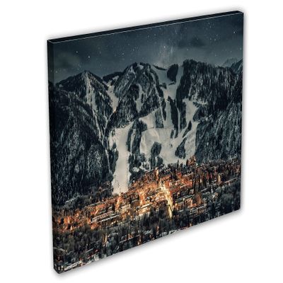 36 x 24 - Aspen Colorado Canvas Print Wall Art dramatic Aspen, CO city wall art print