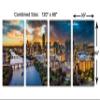 120 x 60 TOTAL - Austin Texas skyline Canvas Print Wall Art cloudy skies 4 Panel Split Austin TX at sunset scenic art view 3