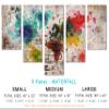 80 x 42 TOTAL - Beige brick Wall Art World Map Canvas Print - 5 Panel Waterfall Split Wall decor interior design view 2
