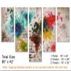80 x 42 TOTAL - Beige brick Wall Art World Map Canvas Print - 5 Panel Waterfall Split Wall decor interior design view 3