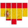 80 x 42 TOTAL - Spain Flag Canvas Print Wall Art Crack Effect 5 Panel Waterfall Split, Country Flag Art Home Decor view 1