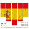 80 x 42 TOTAL - Spain Flag Canvas Print Wall Art Crack Effect 5 Panel Waterfall Split, Country Flag Art Home Decor view 3