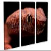 60 x 40 TOTAL - Red Viper Snake Head Wall Art Canvas Print 3 panel split, Triptych Home Wall Decor, interior design view 1