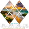 85 x 57 TOTAL - Hawaii beach with Golden Sunset Canvas Print. 7 Panel Butterfly Split, Wall Art for room wall decor view 2