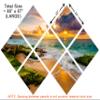 85 x 57 TOTAL - Hawaii beach with Golden Sunset Canvas Print. 7 Panel Butterfly Split, Wall Art for room wall decor view 3