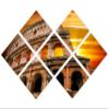85 x 57 TOTAL - Rome, Italy Colosseum Canvas Print - 7 Panel Butterfly Split Wall Art Landmark Giclee for wall decor view 1
