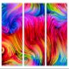 60 x 40 TOTAL - Abstract Color Lines Wall Art Fractal Canvas Print. 3 Panel Split Abstract Red art view 2