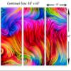 60 x 40 TOTAL - Abstract Color Lines Wall Art Fractal Canvas Print. 3 Panel Split Abstract Red art view 3