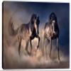 24 x 16 - Black Stallion Horses Wall Art Canvas Print, Horse Art home wall decor view 2