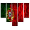 80 x 42 TOTAL - Portugal Flag Canvas Print Wall Art stone effect - 5 Panel Waterfall Split. Country Flag home decor view 1
