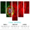 80 x 42 TOTAL - Portugal Flag Canvas Print Wall Art stone effect - 5 Panel Waterfall Split. Country Flag home decor view 2