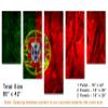 80 x 42 TOTAL - Portugal Flag Canvas Print Wall Art stone effect - 5 Panel Waterfall Split. Country Flag home decor view 3