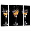 72 x 36 TOTAL - Martini Drinks & Orange Canvas Print Wall Art. 4 Panel Split view 1