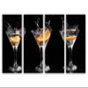 72 x 36 TOTAL - Martini Drinks & Orange Canvas Print Wall Art. 4 Panel Split view 2