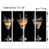 72 x 36 TOTAL - Martini Drinks & Orange Canvas Print Wall Art. 4 Panel Split view 3