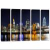 120 x 60 TOTAL - Cincinnati Ohio Skyline at night Canvas Print. 5 Panel Split Wall Art. For interior design view 1