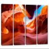 64 x 40 TOTAL - Antelope Canyon Canvas Print Wall Art 4 Panel Split Arizona, Antelope Canyon Photo Print view 1
