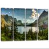120 x 60 TOTAL - Montana Glacier National Park Canvas Print Wall Art 4 Panel Split Landscape Print with low light view 1