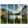 120 x 60 TOTAL - Montana Glacier National Park Canvas Print Wall Art 4 Panel Split Landscape Print with low light view 2
