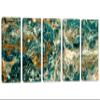 90 x 45 TOTAL - Green Marble Stone Canvas Print Wall Art Curly Veins 5 Panel Split Breccia, Granite wall art view 1