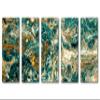 90 x 45 TOTAL - Green Marble Stone Canvas Print Wall Art Curly Veins 5 Panel Split Breccia, Granite wall art view 2