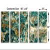 90 x 45 TOTAL - Green Marble Stone Canvas Print Wall Art Curly Veins 5 Panel Split Breccia, Granite wall art view 3