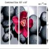 60 x 40 TOTAL - Orchid & therapy stones Wall Art Canvas Print 5 Panel Split. Spa wall decor view 3